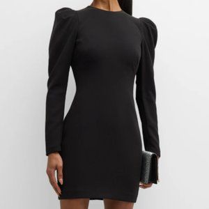 Black Halo Hadley Ruffle-Sleeve A-Line Mini Dress
